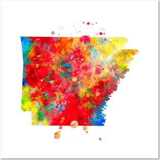 Arkansas State Watercolor Map Painting Posters and Art